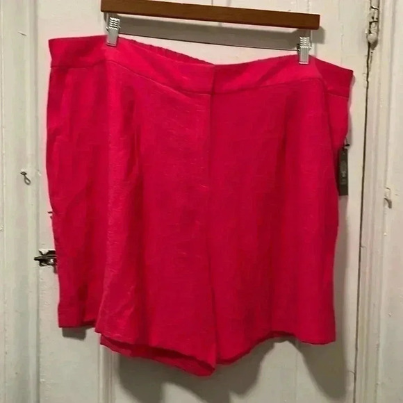 Vince Camuto Hot Pink Linen Blend Short NWT Size 22W - Picture 3 of 9